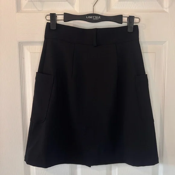 Sezane Charcoal Button-Front Mini Skirt - Picture 5 of 9
